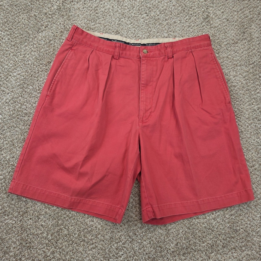 Polo Ralph Lauren Salmon Chino Classic Fit Golf Shorts 100% Cotton Size 36